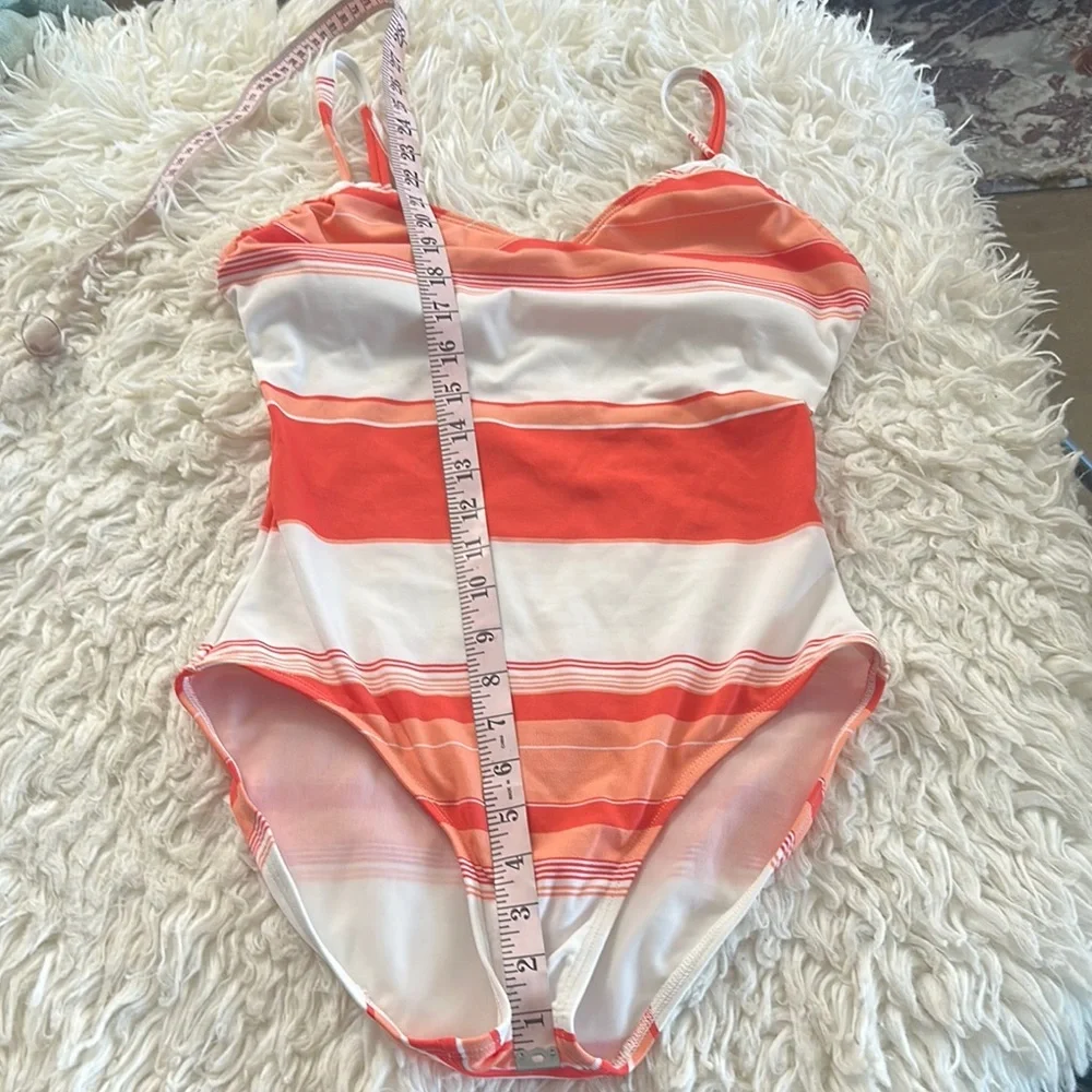 MICHAEL Michael Kors Burnt Orange & White One Piece Swimsuit